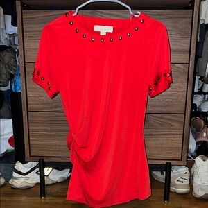 Michael Kors Red Embellished Blouse
